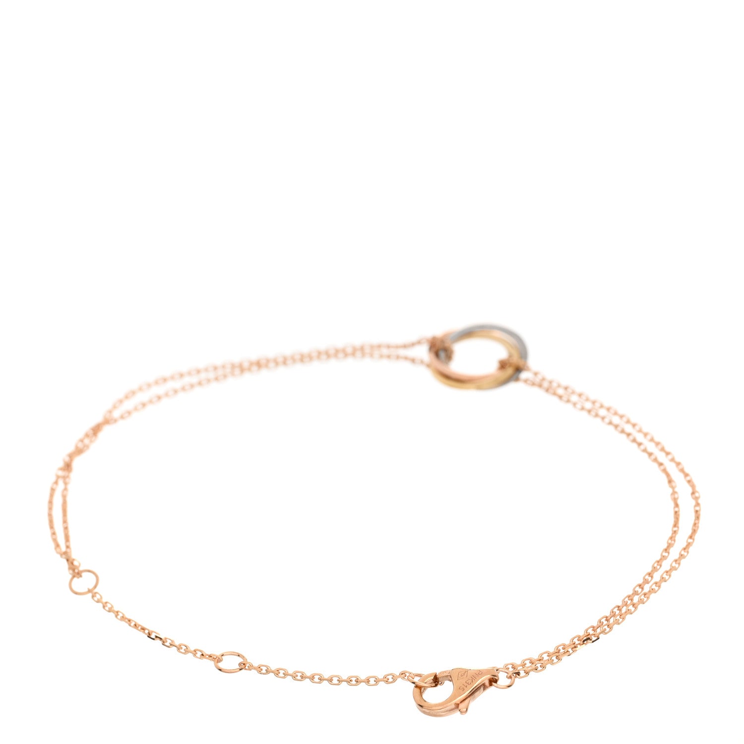 Cartier 18K Pink Yellow White Gold Trinity Bracelet 2 of 4