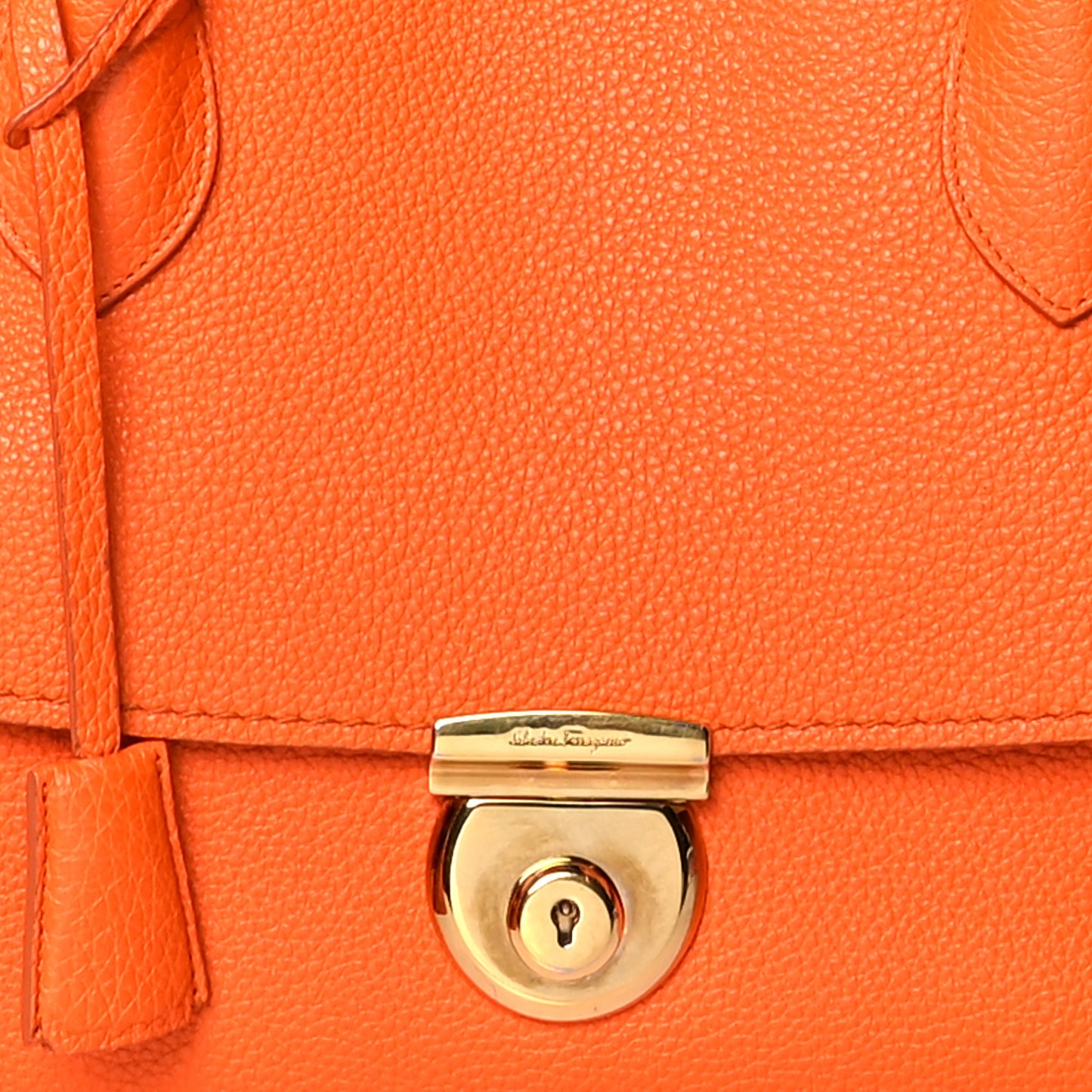 Pebbled Calfskin Fiamma Bag Orange