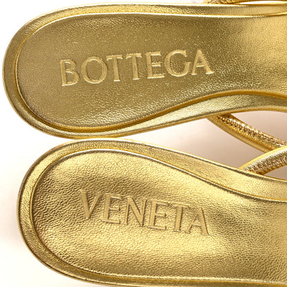 Bottega Veneta Metallic Nappa Blink Knot Mule Sandals 39 Gold 8 of 11