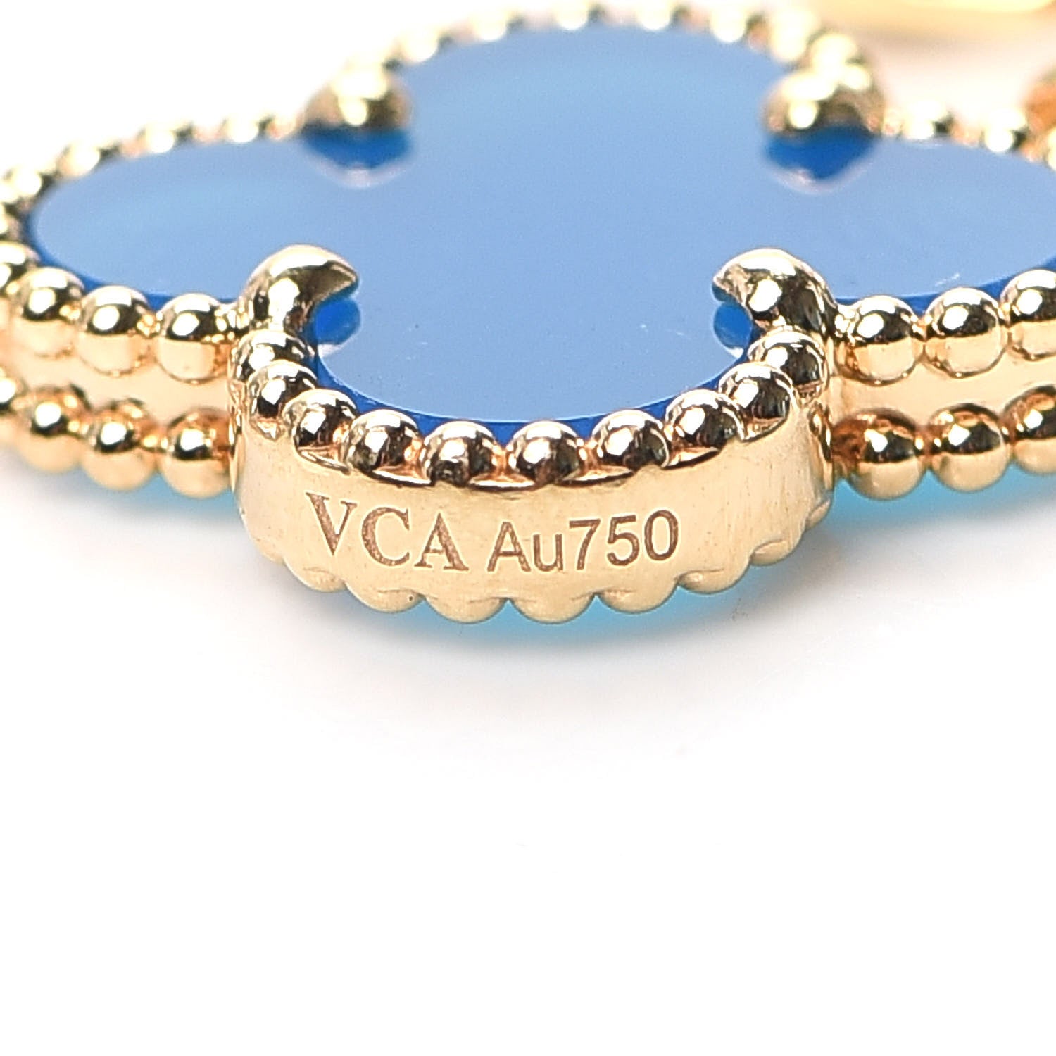 Van Cleef & Arpels 18K Yellow Gold Blue Agate 5 Motifs Vintage Alhambra Bracelet 6 of 8