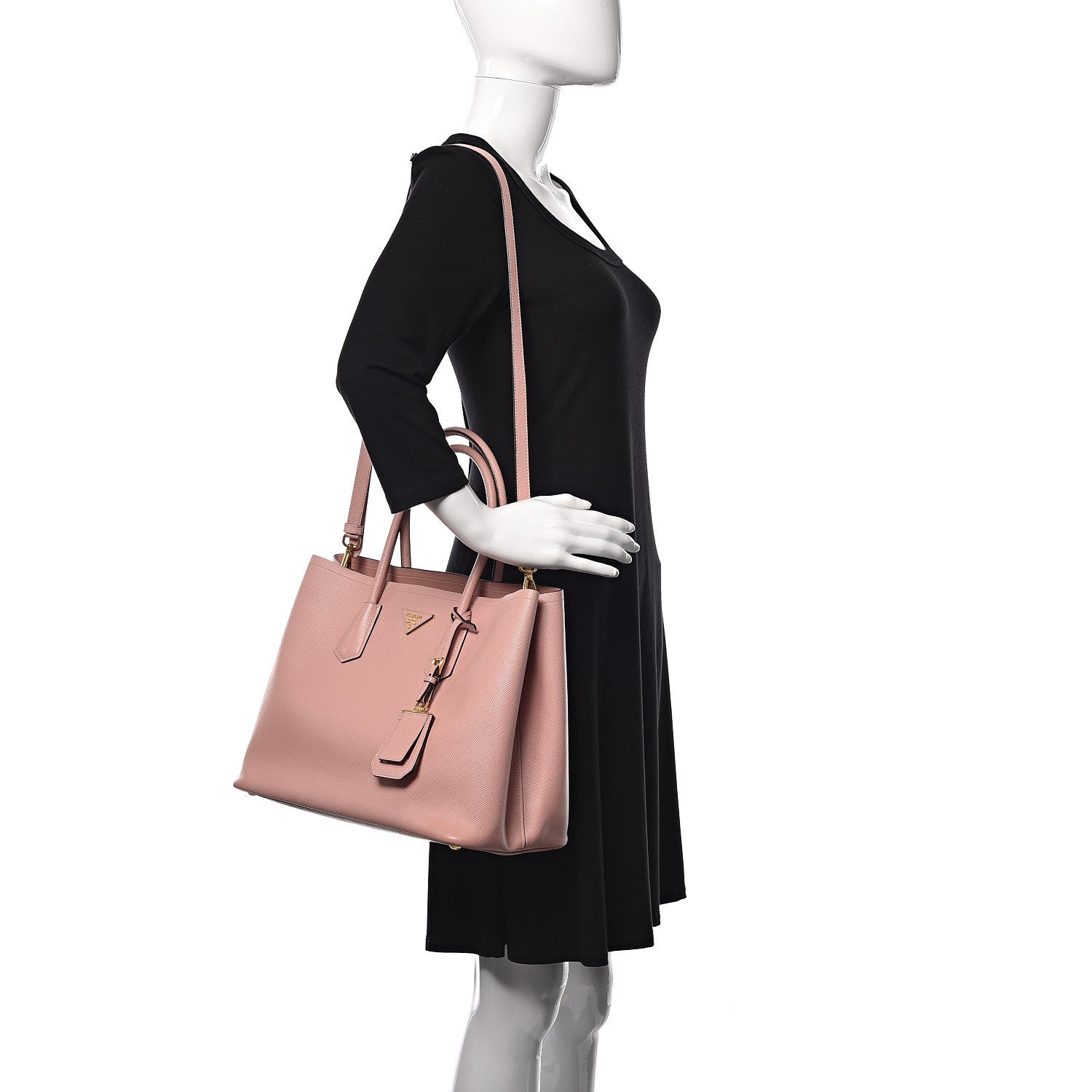 Prada Saffiano Cuir Large Double Bag Orchidea 2 of 9