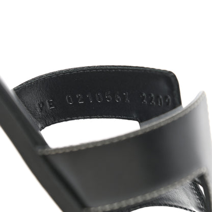 Hermes Box Calfskin Oran Sandals 36 Black 8 of 9