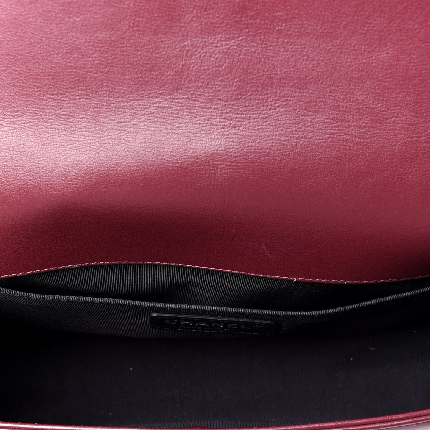 Calfskin Horizontal Quilted Medium Boy Flap Burgundy