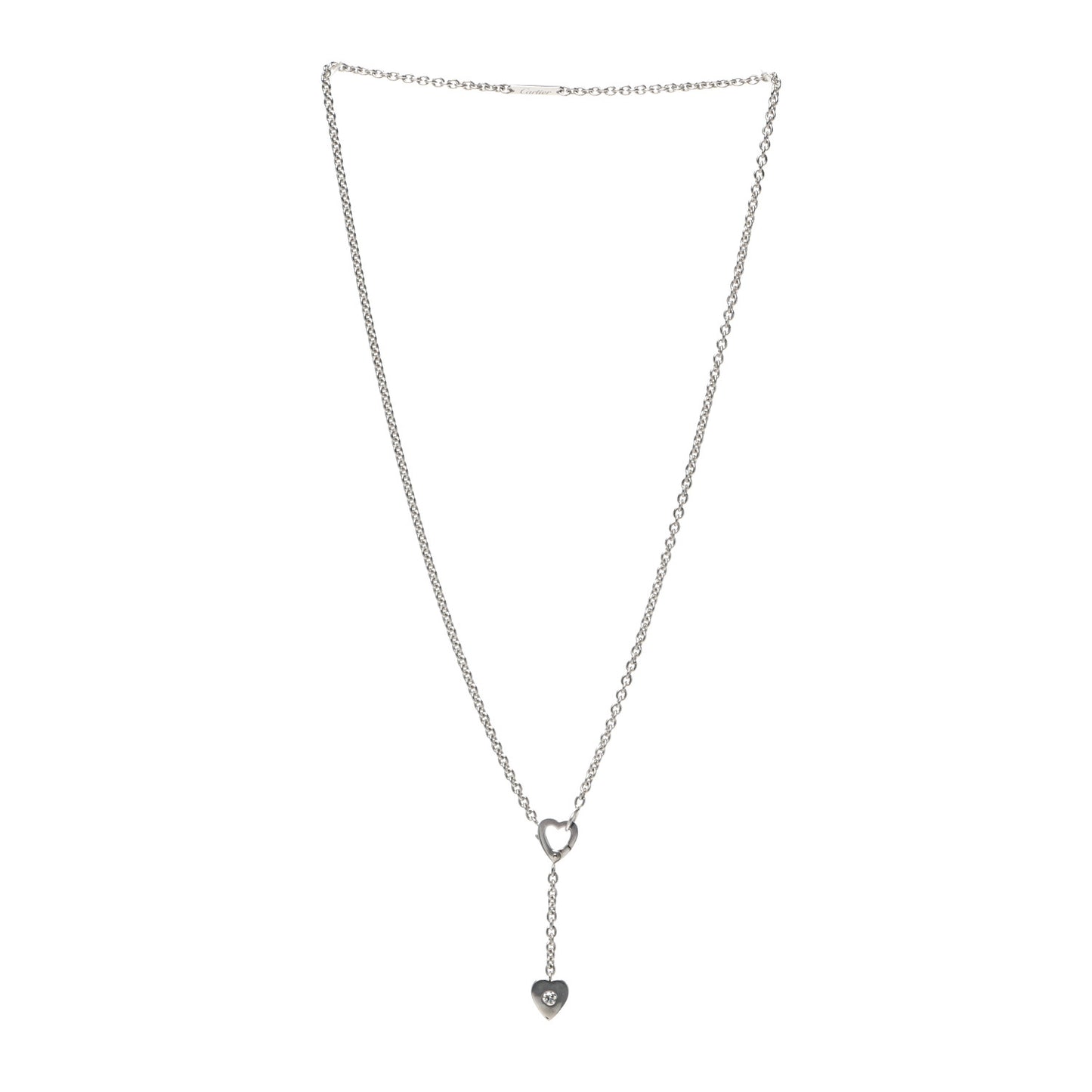 18K White Gold Diamond Mon Amour Lariat Necklace