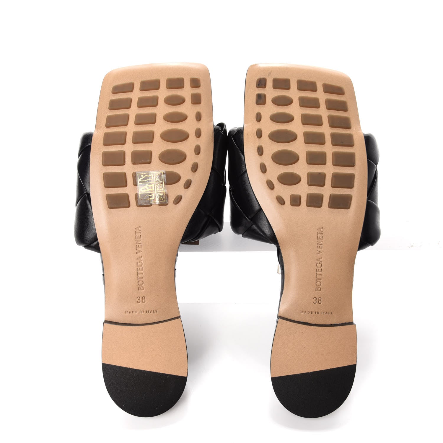Bottega Veneta Nappa Maxi Intrecciato Lido Flat Sandals 38 Black 5 of 9