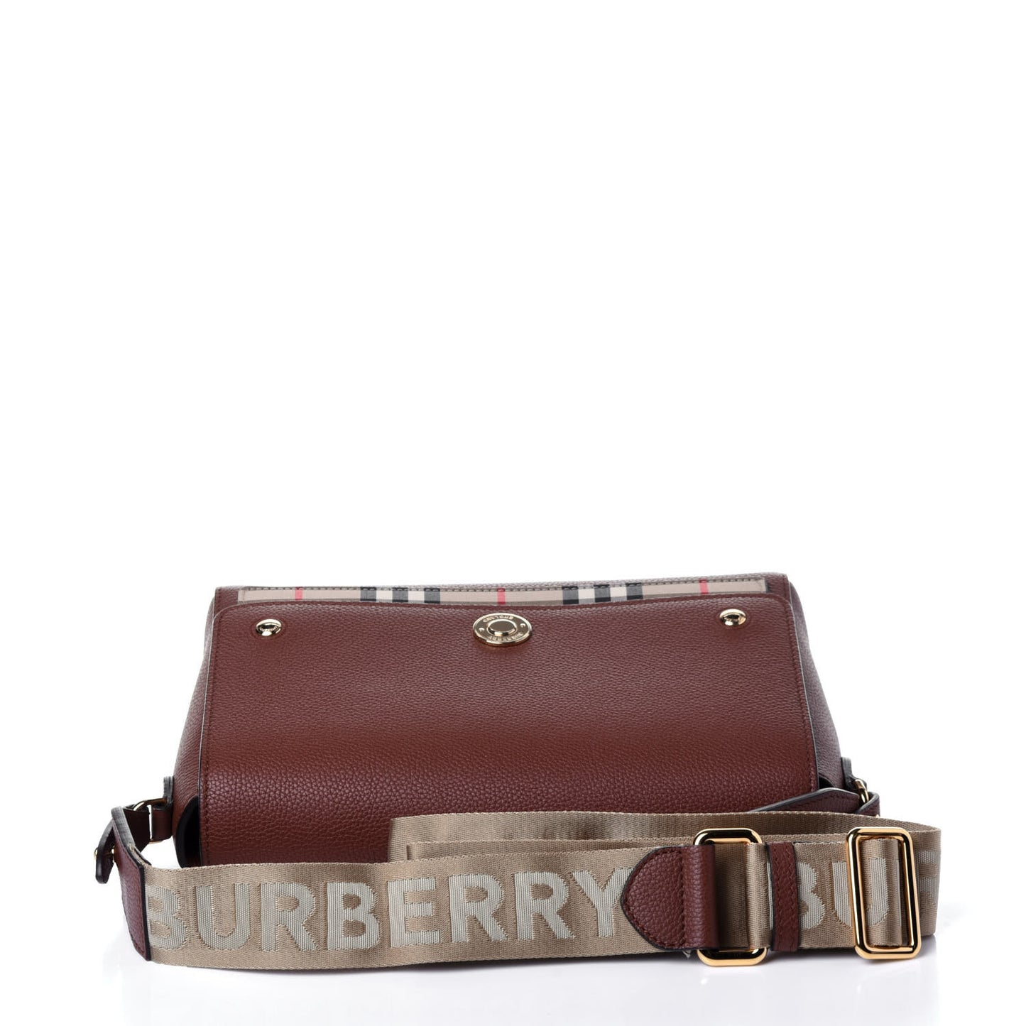 Calfskin Vintage Check Note Crossbody Bag Tan