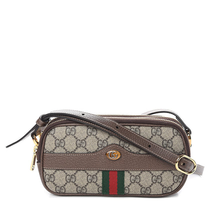 Gucci GG Supreme Monogram Web Mini Ophidia GG Bag Brown 1 of 11