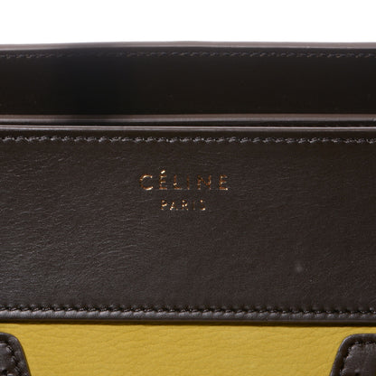 Celine Nubuck Calfskin Mini Tri-Color Luggage Chartreuse 6 of 10
