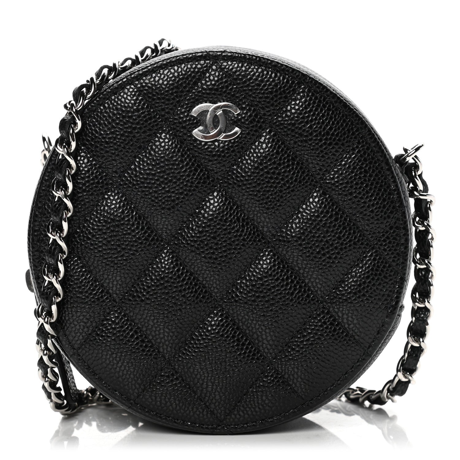 Chanel Caviar Quilted Round Clutch With Chain Black 1 of 5