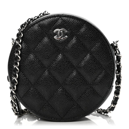 Chanel Caviar Quilted Round Clutch With Chain Black 1 of 5