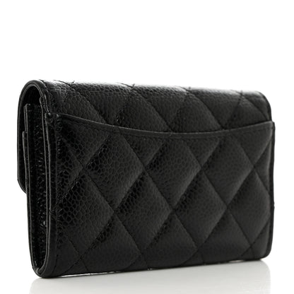 Chanel Caviar Quilted Flap Card Holder Wallet Black 3 of 10