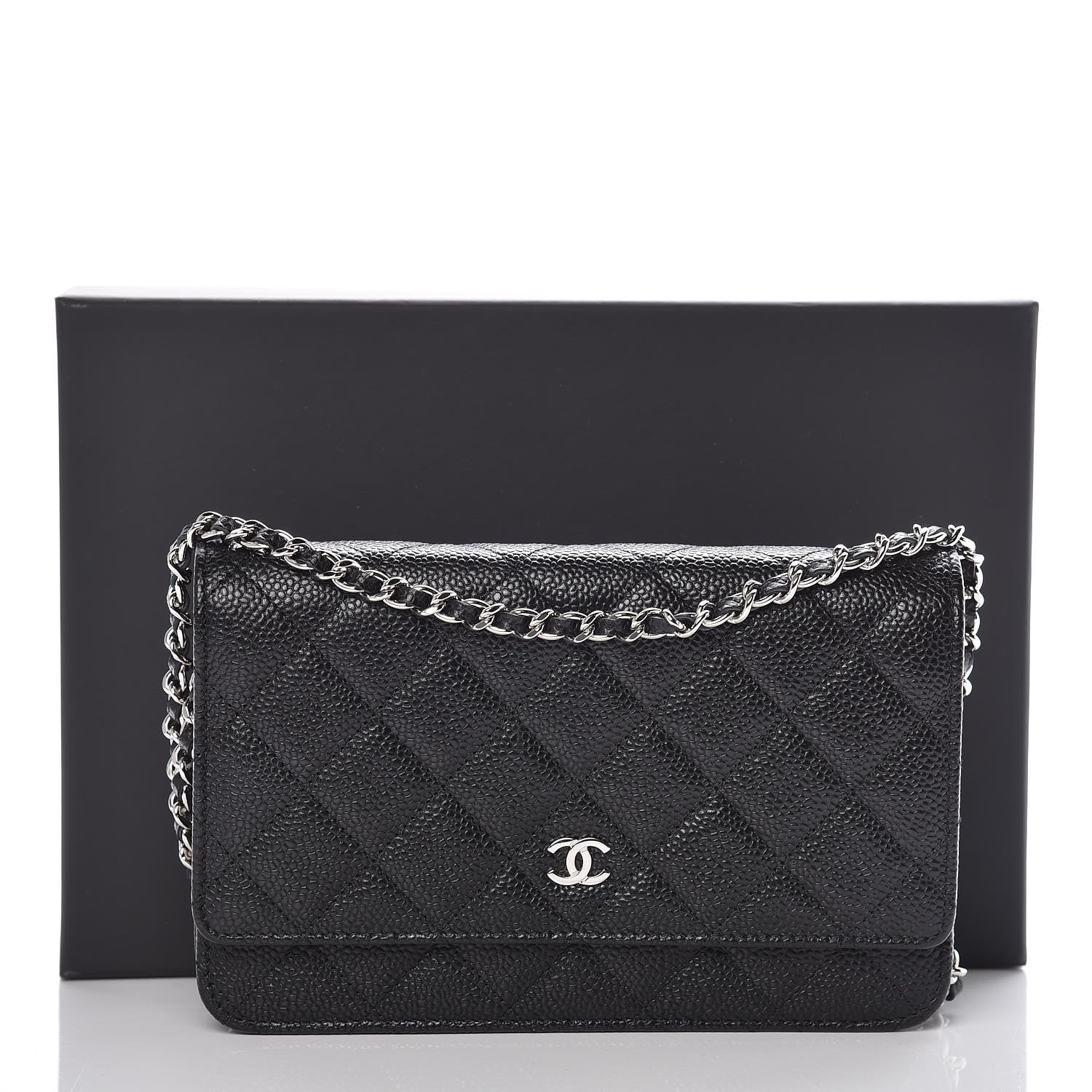 Chanel Caviar Quilted Wallet On Chain WOC Black 10 of 10