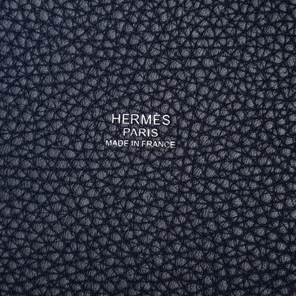 Hermes Taurillon Clemence Swift Eclat Picotin Lock 22 MM Bleu Nuit Bleu Electrique 6 of 10