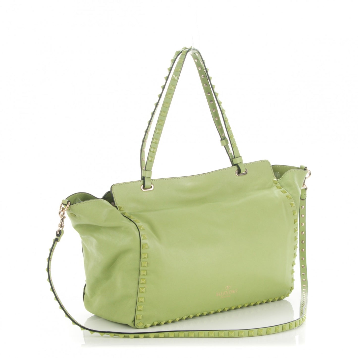 Vitello Medium Rockstud Tote Apple