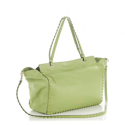 Valentino Garavani Vitello Medium Rockstud Tote Apple 3 of 6