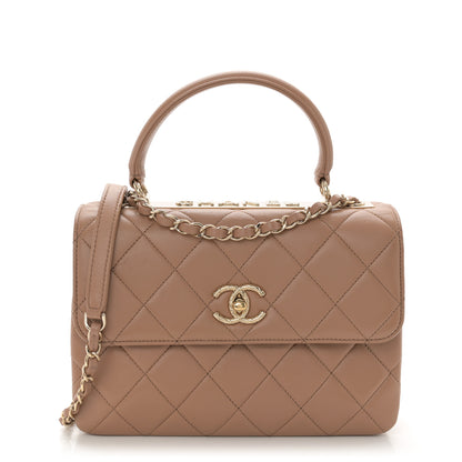 Chanel Lambskin Quilted Small Trendy CC Flap Dual Handle Bag Camel 1 of 15