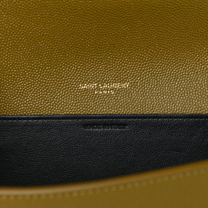 Saint Laurent Grain De Poudre Monogram Uptown Chain Wallet Olive 6 of 10