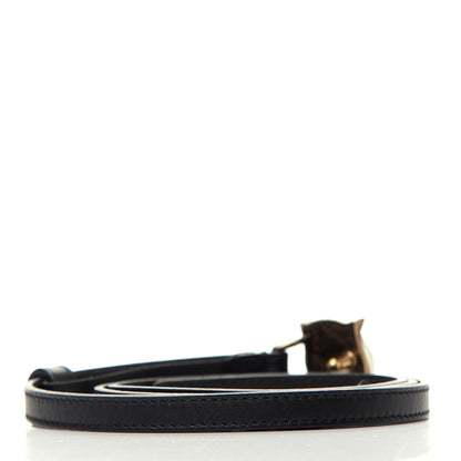 Gucci Calfskin Crystal Tiger Head Buckle Thin Belt 85 34 Black 2 of 5