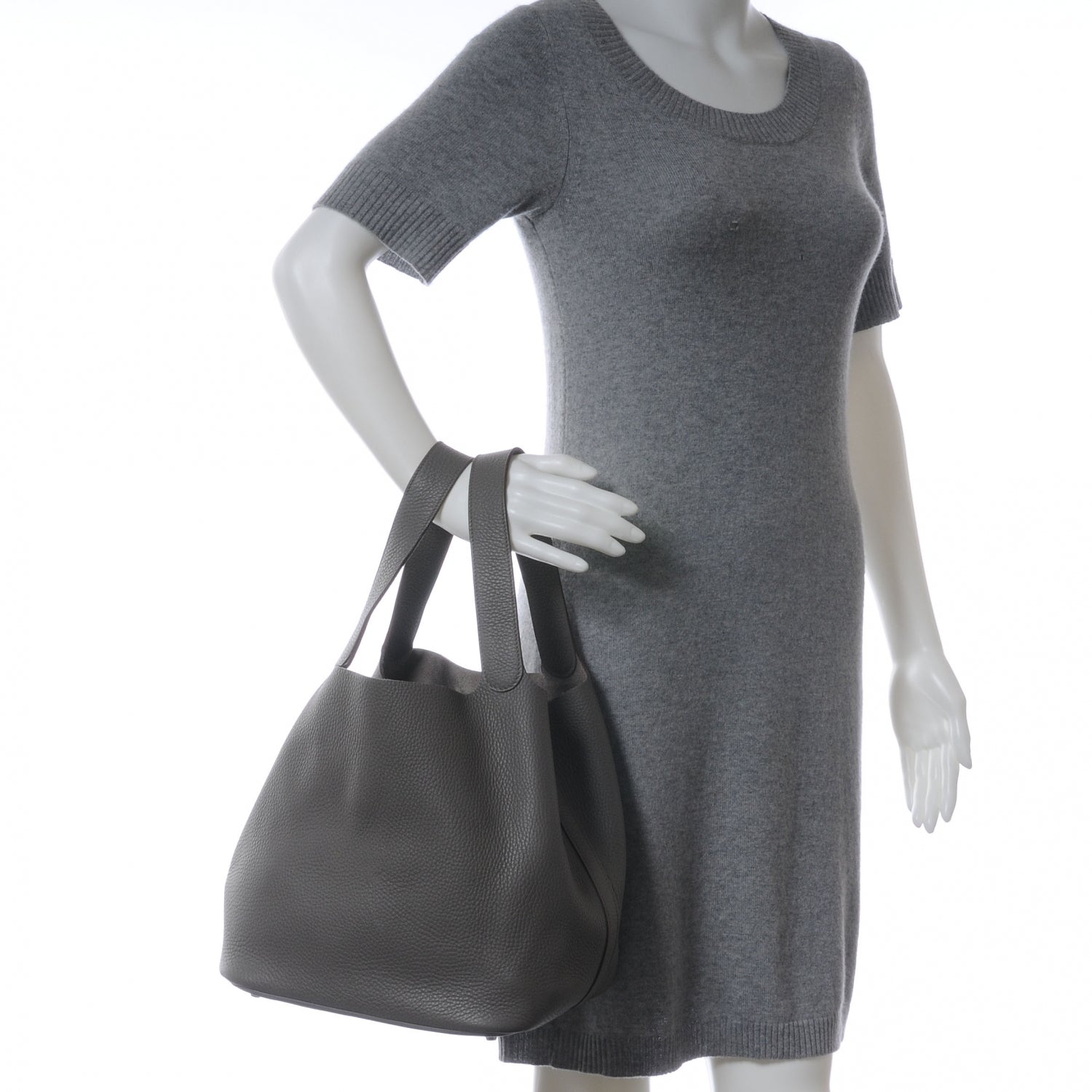 Hermes Taurillon Clemence Picotin Lock GM Graphite 2 of 8