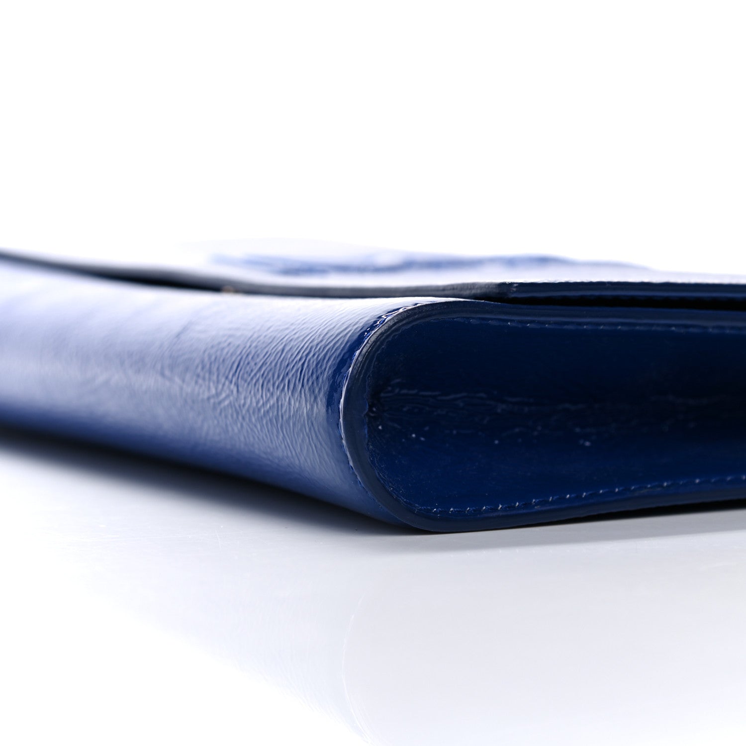 Saint Laurent Textured Patent Monogram Large Belle De Jour Clutch Royal Blue 9 of 11