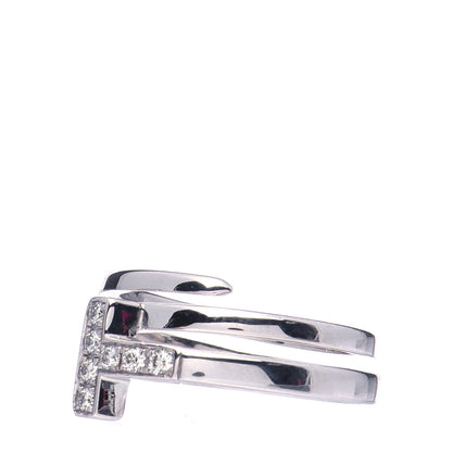 Tiffany 18K White Gold Diamond T Square Wrap Ring 49 4.75 4 of 5