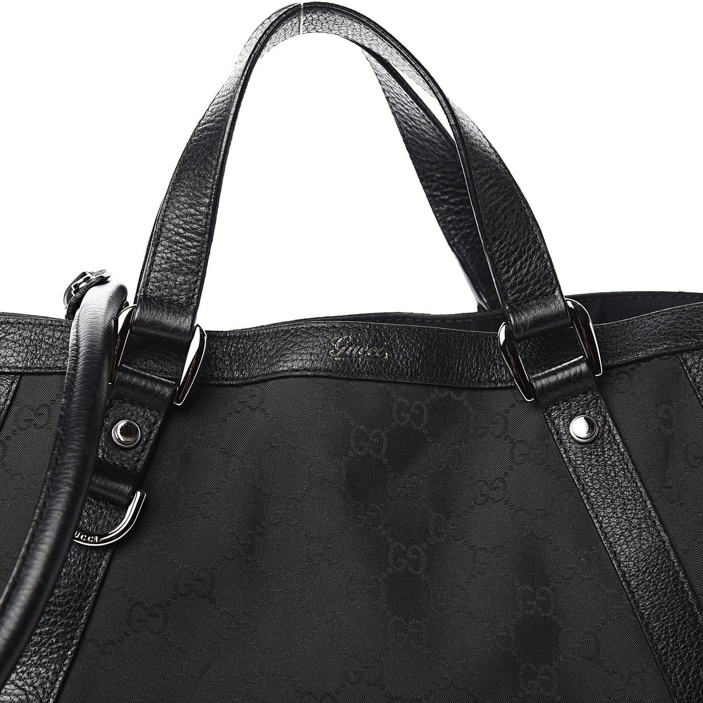 Nylon Monogram Medium Abbey Convertible Tote Black