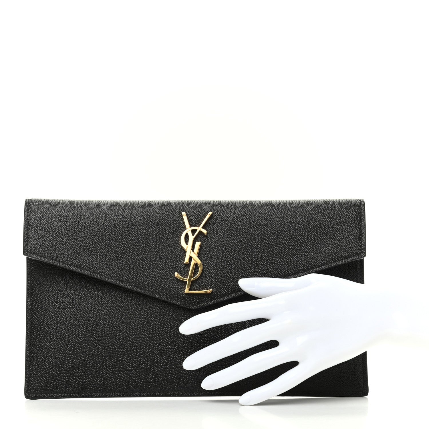 Saint Laurent Grain De Poudre Uptown Pouch Black 2 of 8