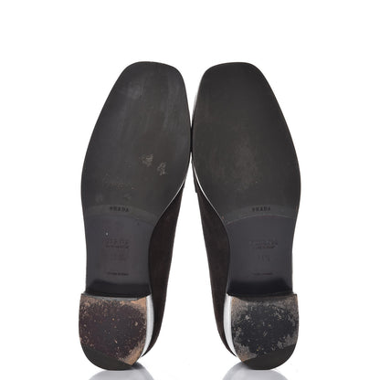 Prada Suede Scamosciato Loafers 35.5 Ebano 7 of 10