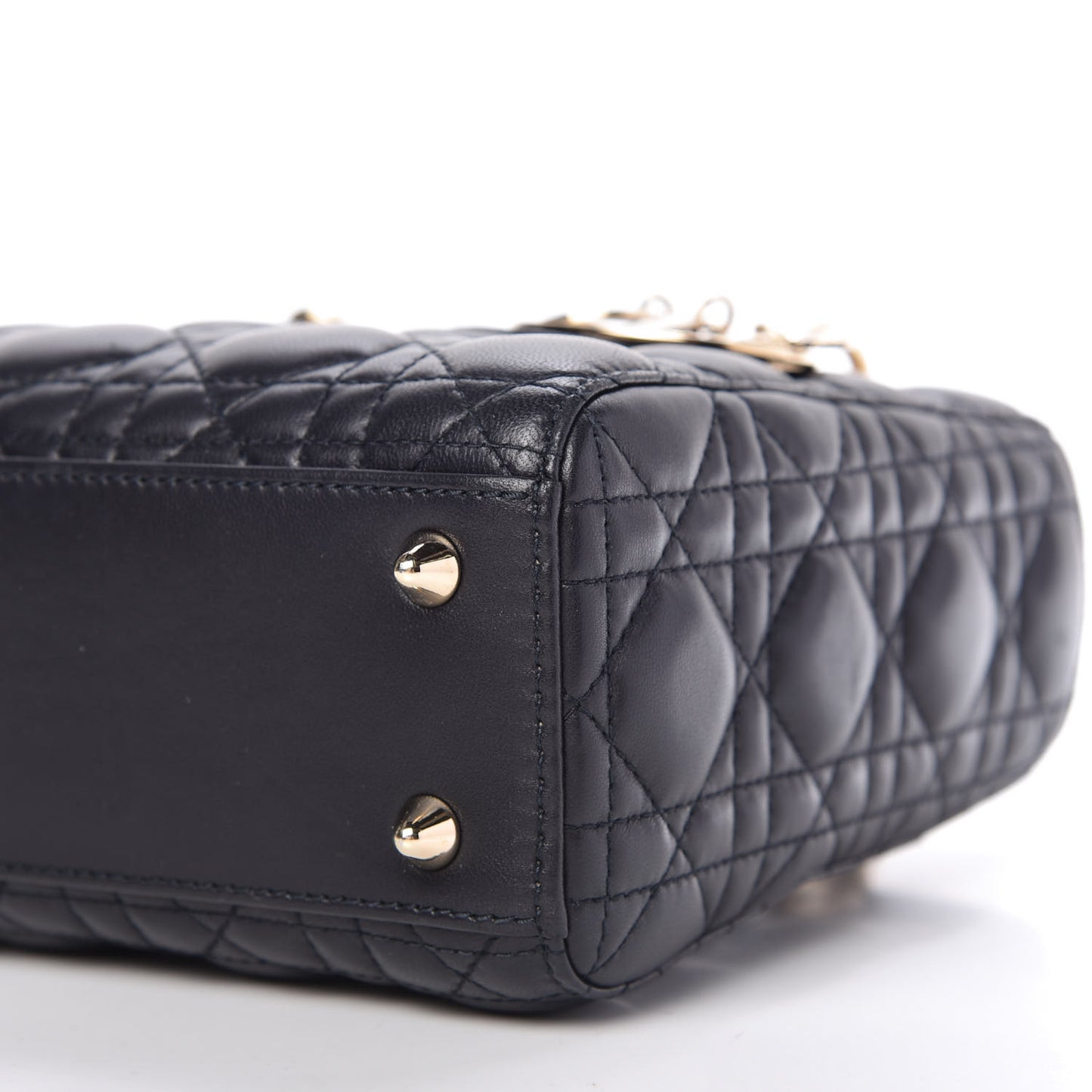 Lambskin Cannage Small Lucky Badges My Lady Dior Navy