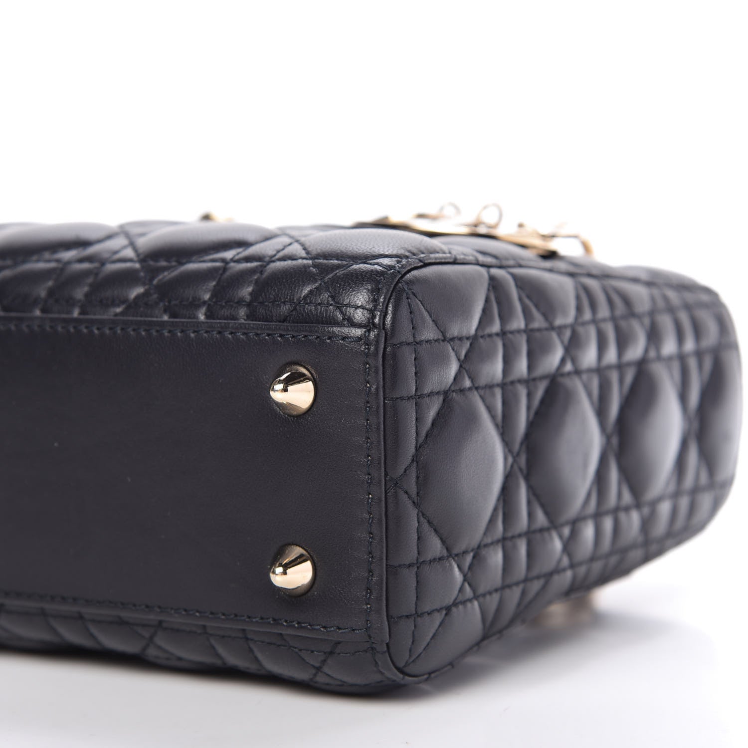 Christian Dior Lambskin Cannage Small Lucky Badges My Lady Dior Navy 7 of 9
