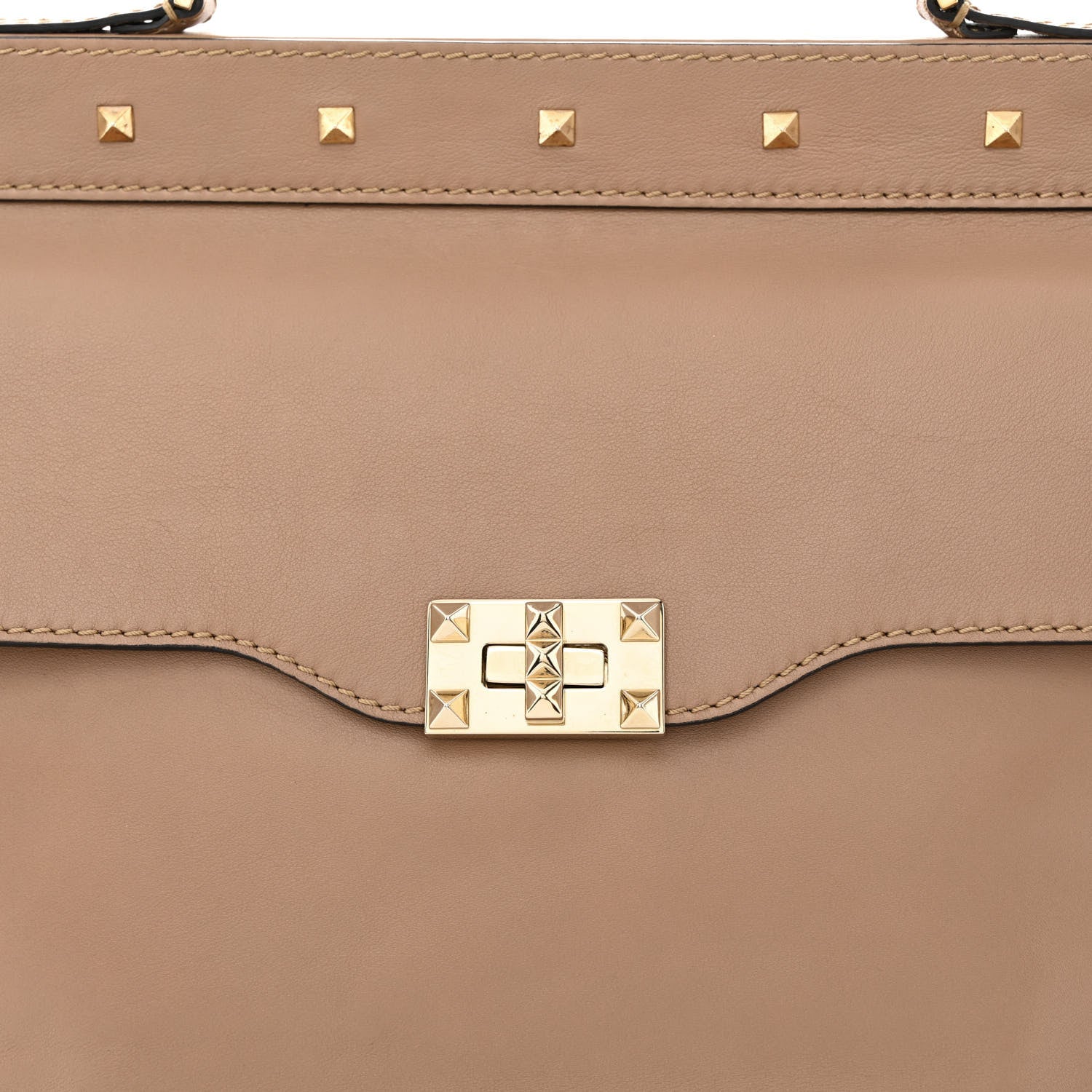 Valentino Garavani Nappa Rockstud Frame Handle Bag Poudre 8 of 12