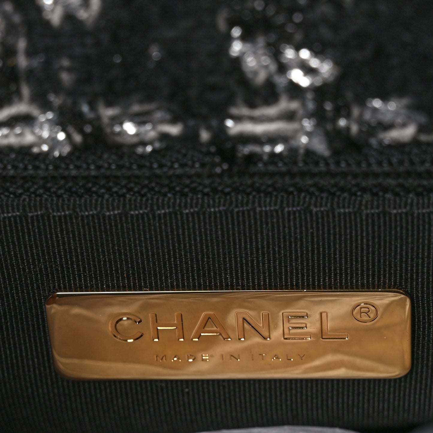 Tweed Quilted Large Chanel 19 Flap Black Silver Ecru