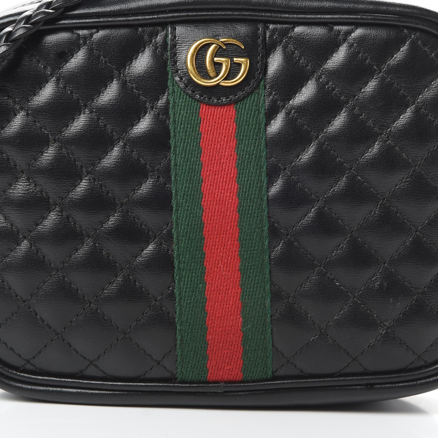 Gucci Calfskin Trapuntata Web Mini GG Shoulder Bag Black 8 of 12