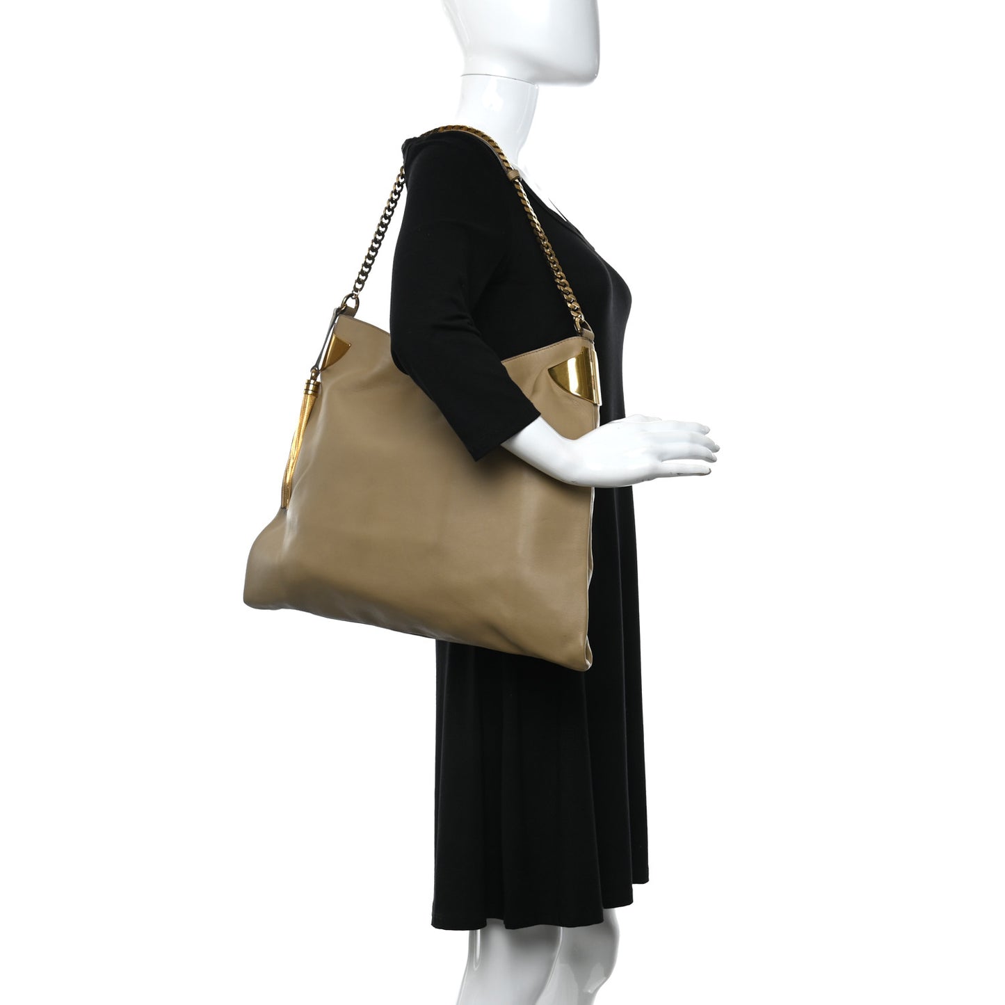 Lambskin 1970 Large Shoulder Bag Beige