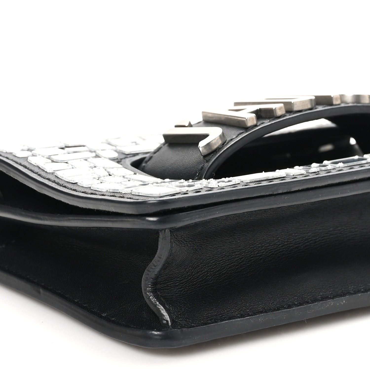 Christian Dior Smooth Calfskin Embroidered Mosaic of Mirrors Mini J'Adior Chain Flap Bag Black 8 of 9