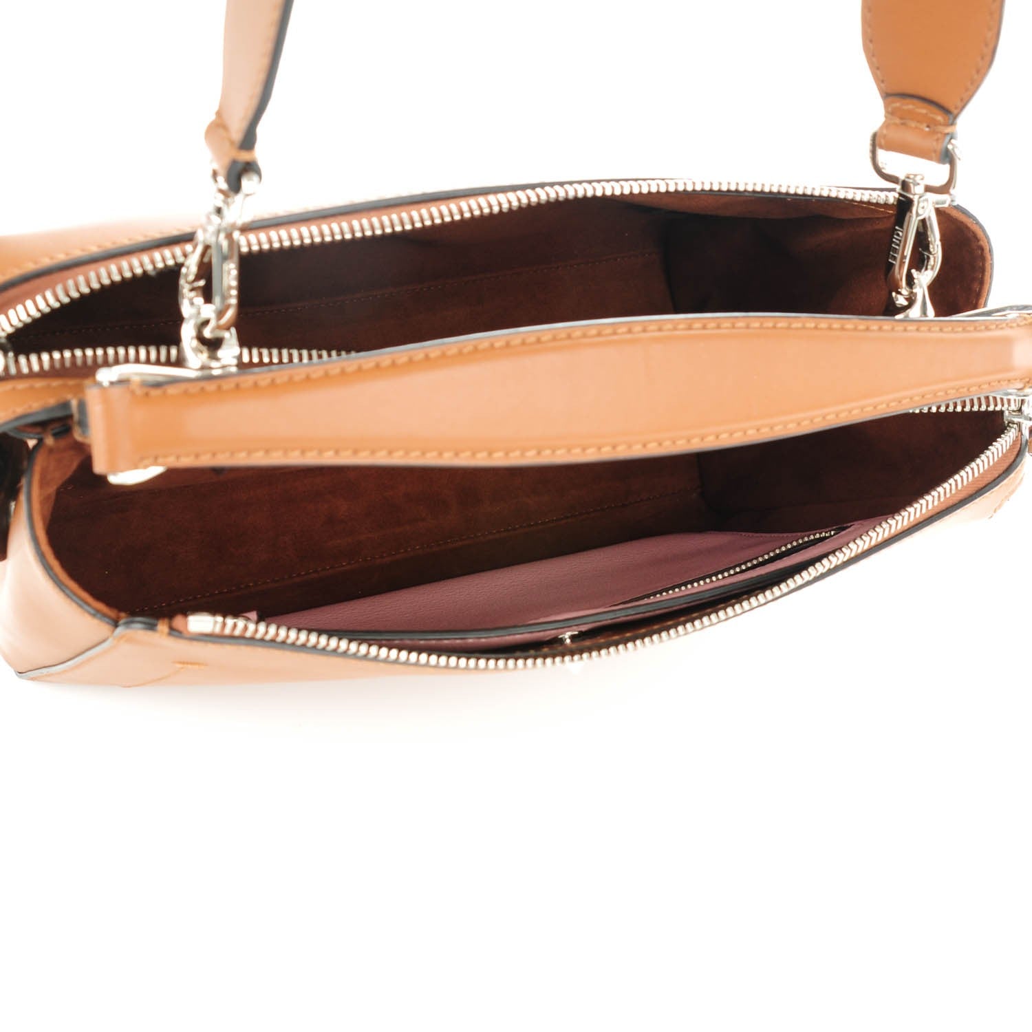 Fendi Vitello Baltico Dolce DotCom Satchel Corteccia Bubblegum 5 of 9