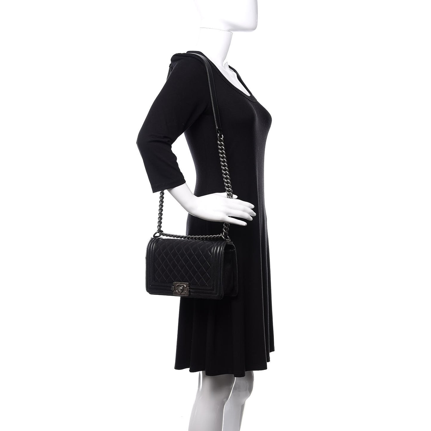 Lambskin Quilted Medium Boy Flap Black