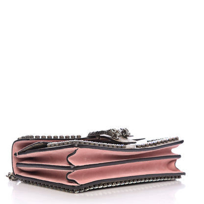 Gucci GG Supreme Monogram Suede Crystal Small Dionysus Shoulder Bag Beige Ebony Light Peonia 4 of 11