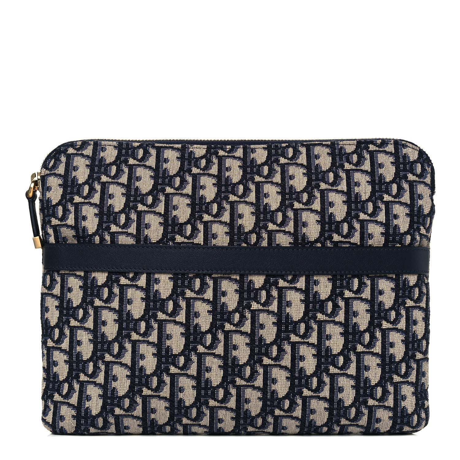 Christian Dior Oblique Pouch Clutch Blue 1 of 10