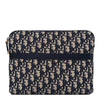 Christian Dior Oblique Pouch Clutch Blue 1 of 10