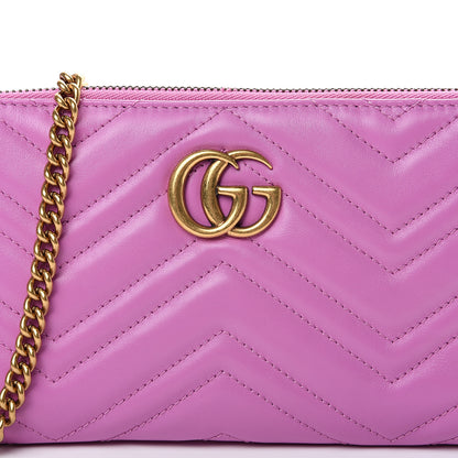 Gucci Calfskin Matelasse Mini GG Marmont Chain Bag Candy Mousse 7 of 9
