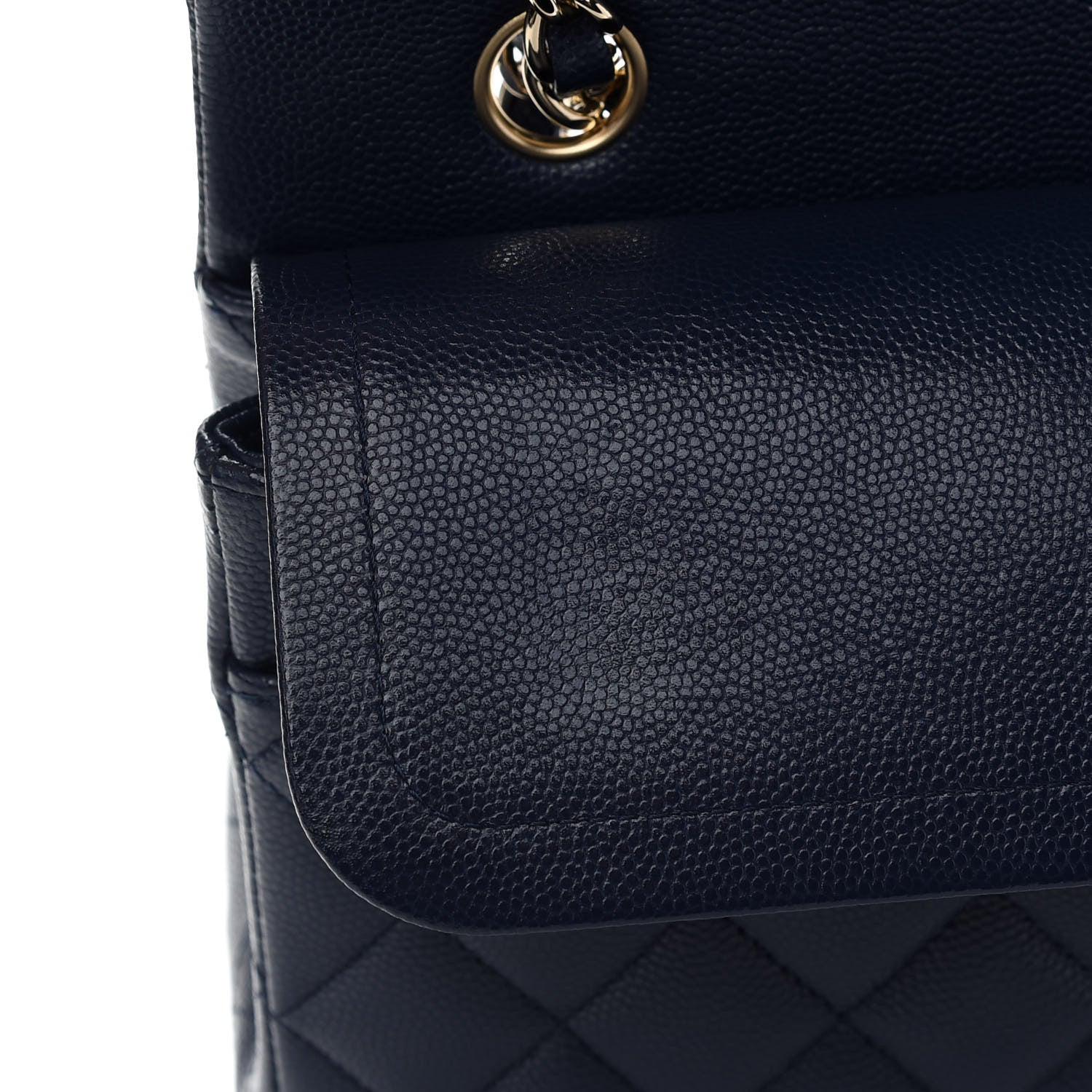 Chanel Caviar Quilted Medium Double Flap Navy 10 of 10