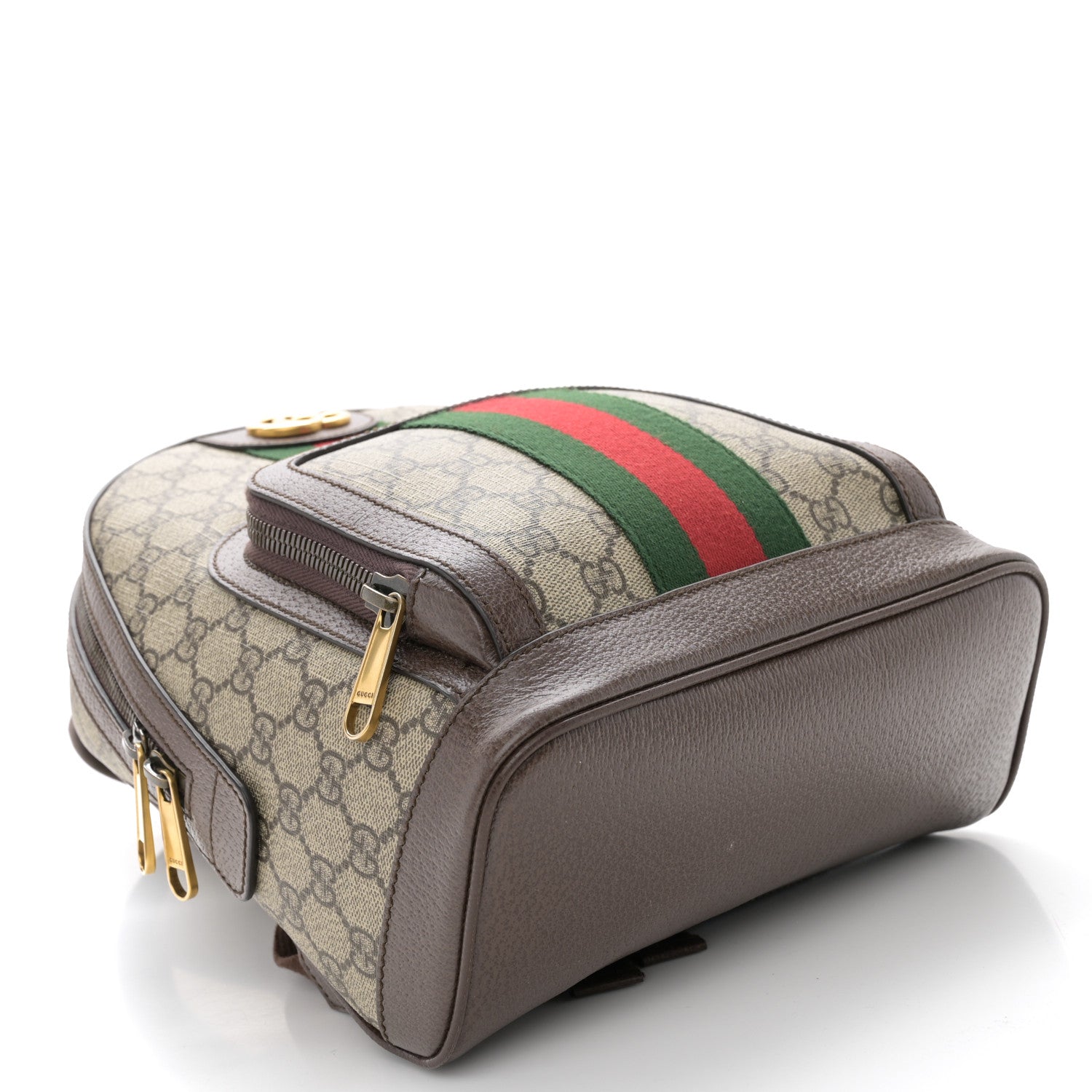 Gucci GG Supreme Monogram Calfskin Web Small Ophidia Day Backpack Beige Ebony New Acero 4 of 12