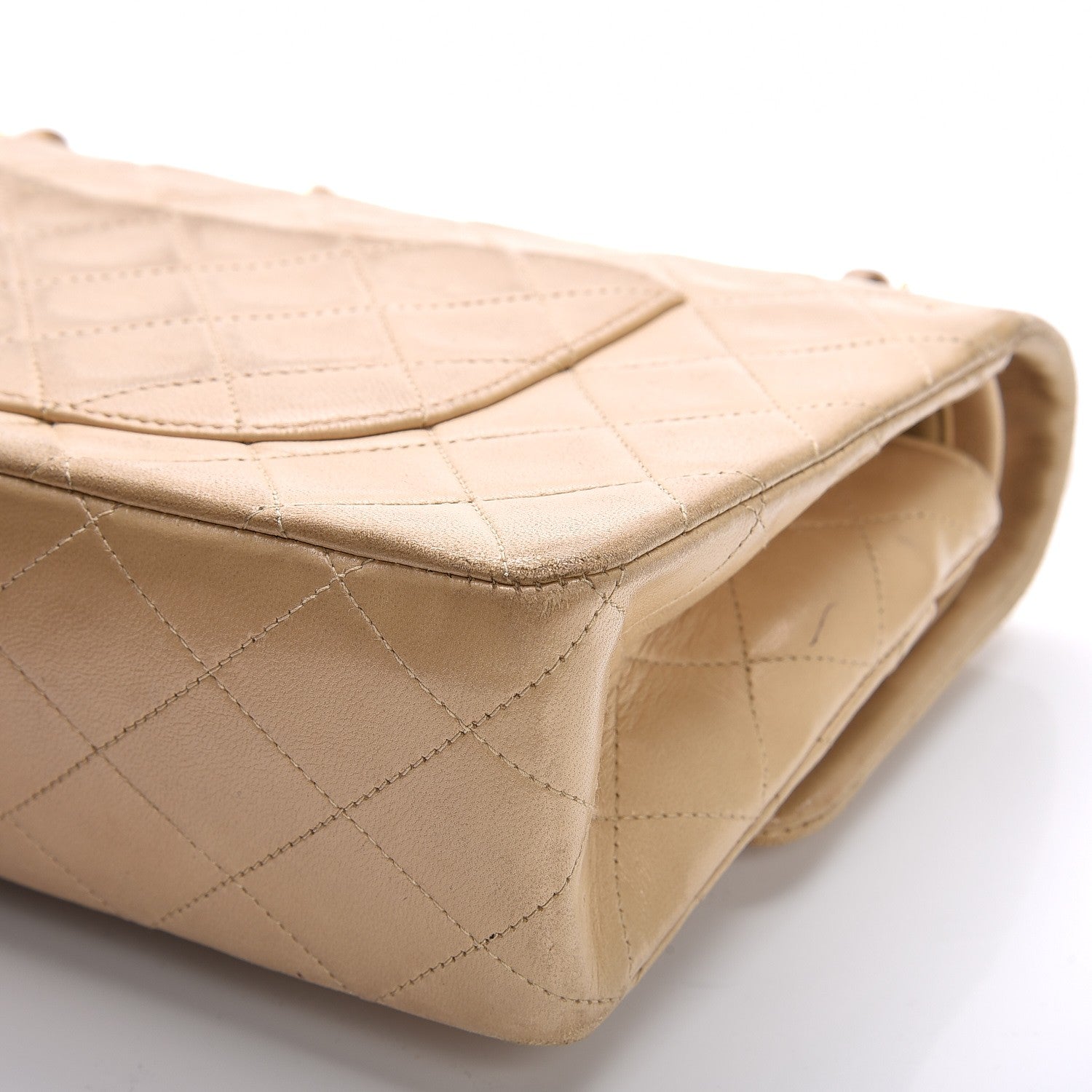 Chanel Lambskin Quilted Medium Double Flap Beige 16 of 19
