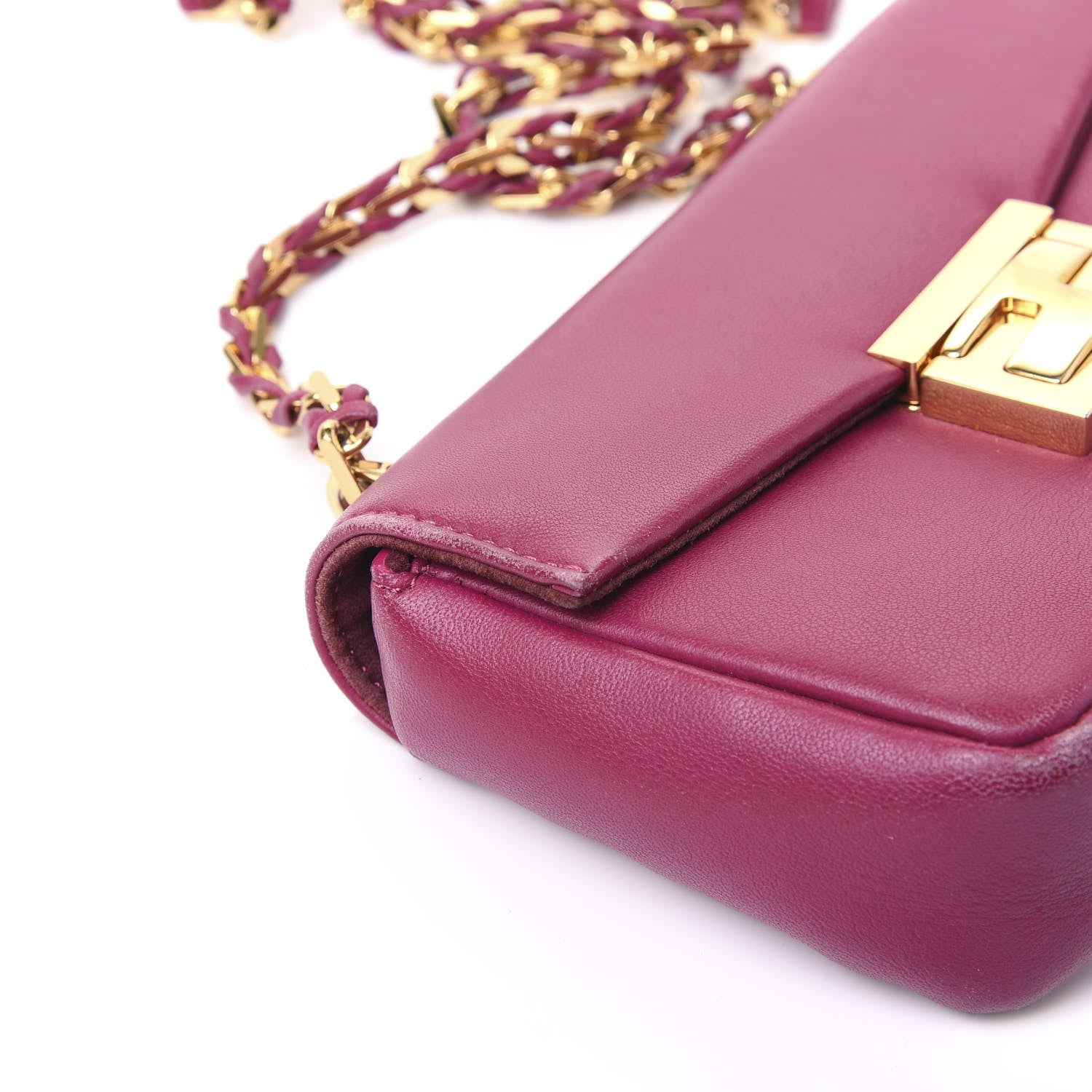 Fendi Shiny Nappa Mini Be Baguette Shoulder Bag Ciclamino 12 of 13