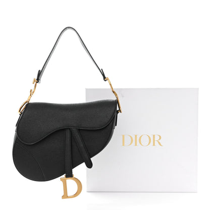 Christian Dior Grained Calfskin Saddle Bag Black 11 of 11