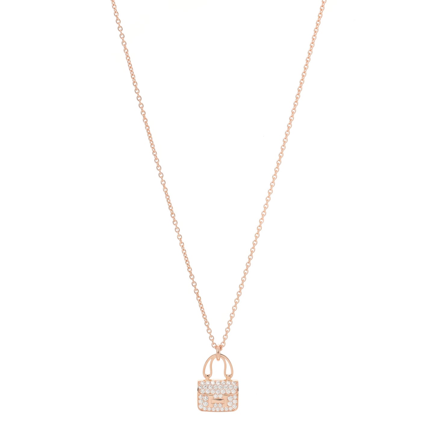 18K Rose Gold Diamond Constance Amulettes Pendant Necklace