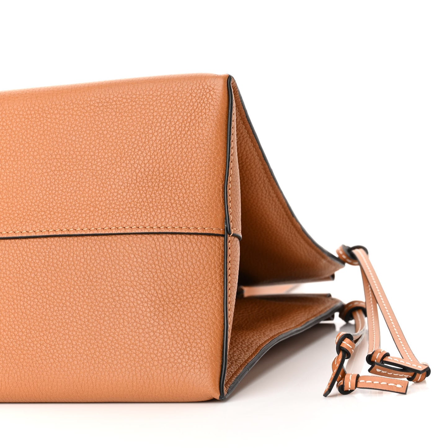Grained Calfskin Small Cushion Tote Tan