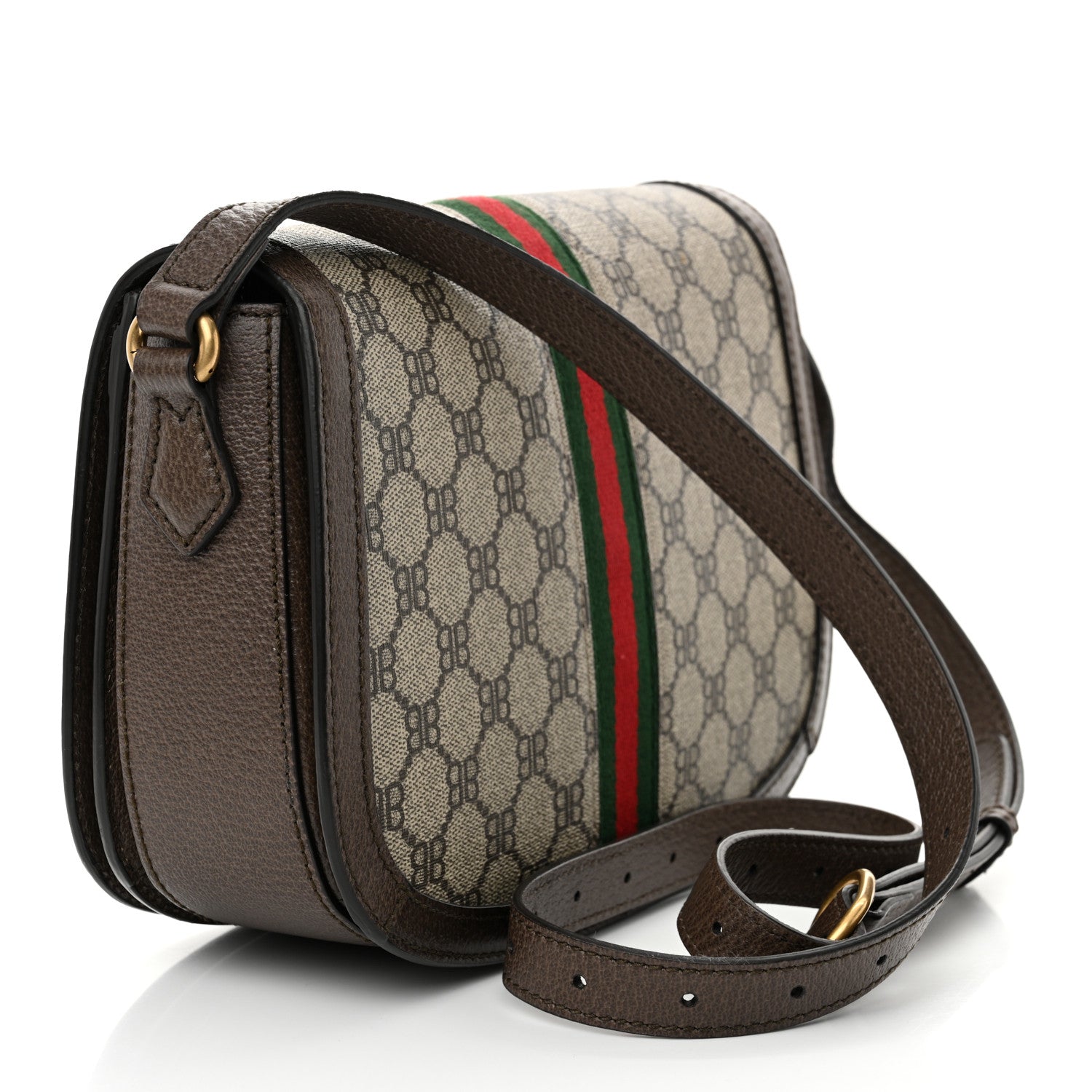 Gucci X BALENCIAGA BB Supreme Monogram Web Small Ophidia Shoulder Bag Beige New Acero 2 of 10