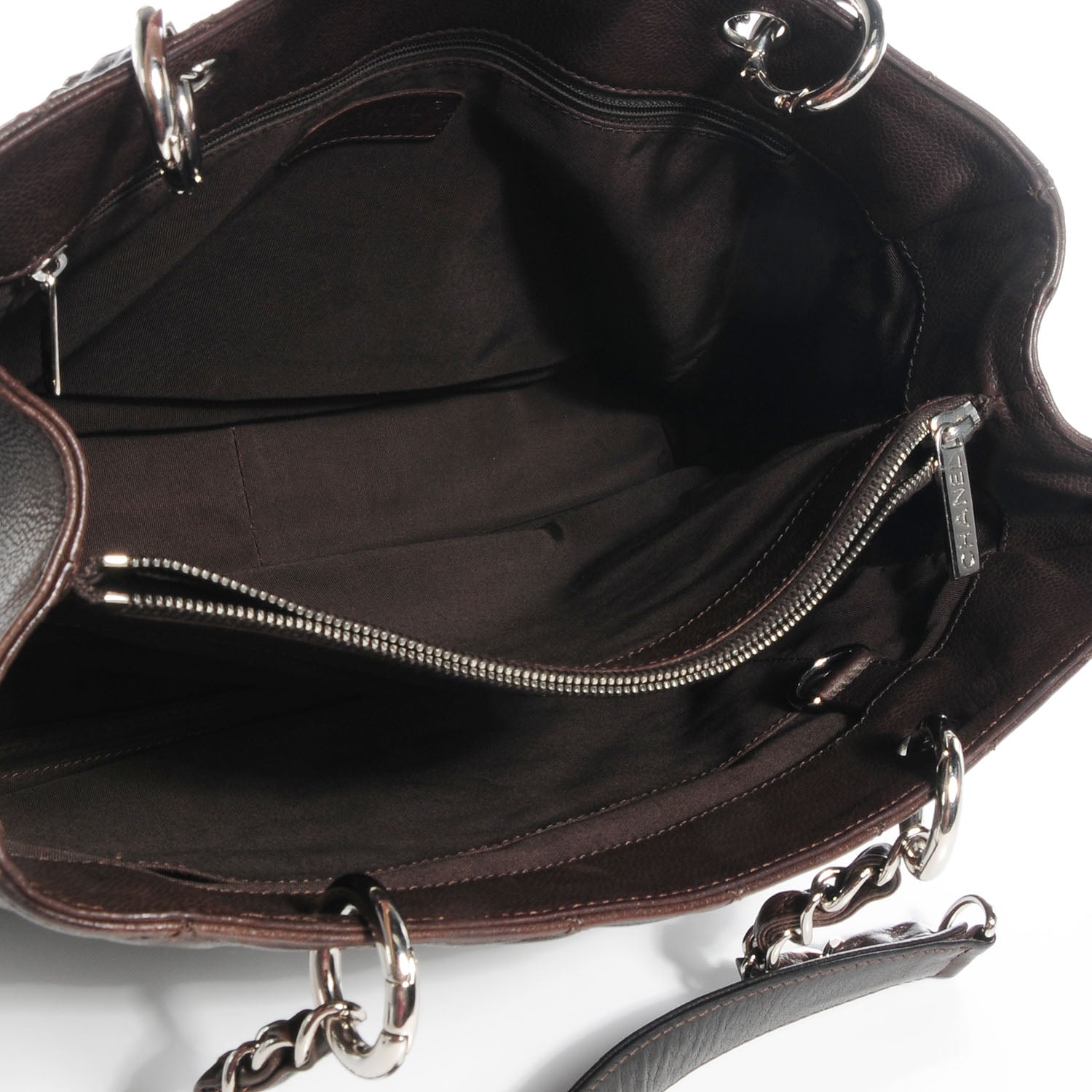 Chanel Caviar Grand Shopping Tote GST Dark Brown 5 of 7